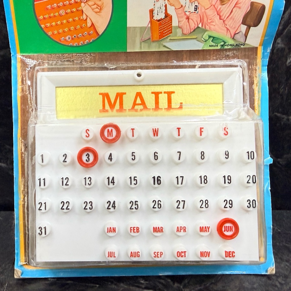 Vintage Letter Holder with Ring-A-Date Calendar - Picture 5 of 13